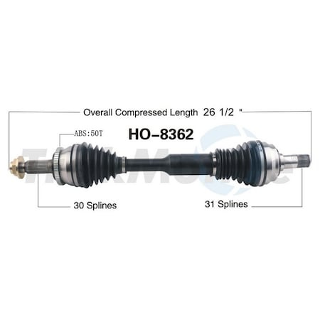 Surtrack Axle Cv Axle Shaft, Ho-8362 HO-8362